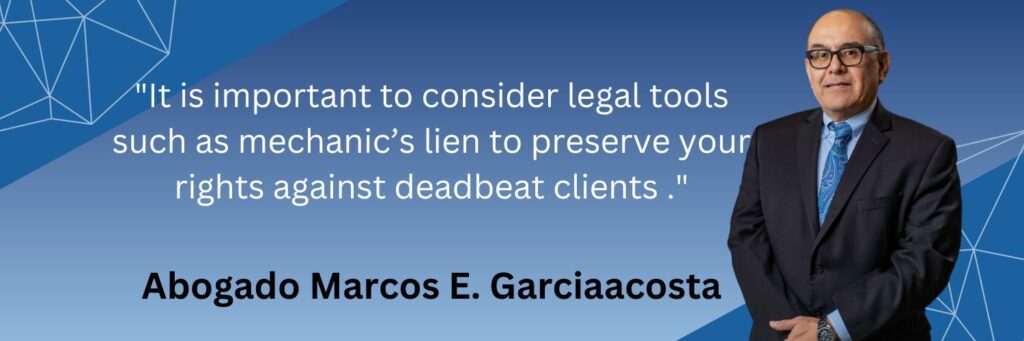 Mechanic's Lien with attorney Marcos